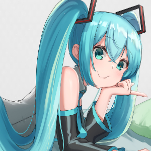 寝そべった初音ミクのイラスト